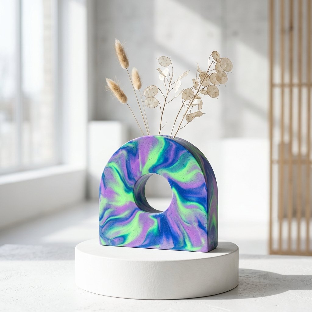 فازة "أضواء الشفق القطبي" نورديك المقوسة (Aurora Borealis Nordic Arch Vase)