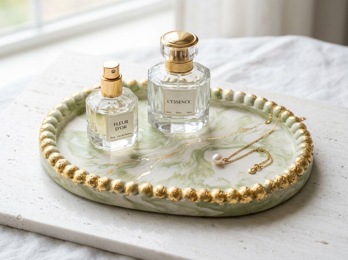 صينية الفقاعات الفستقي الكريمي (Pistachio Marble Tray)